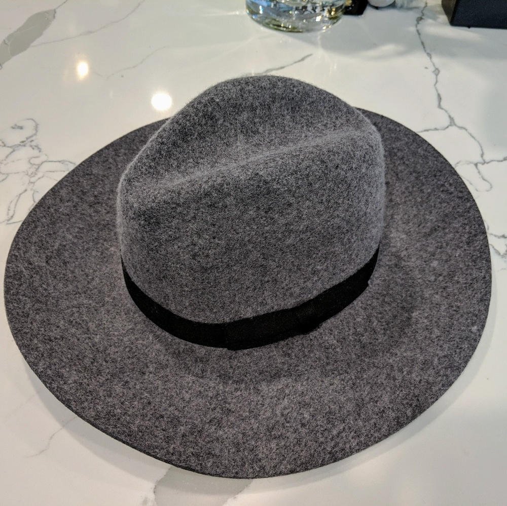 Wool wide brim fedora hat
